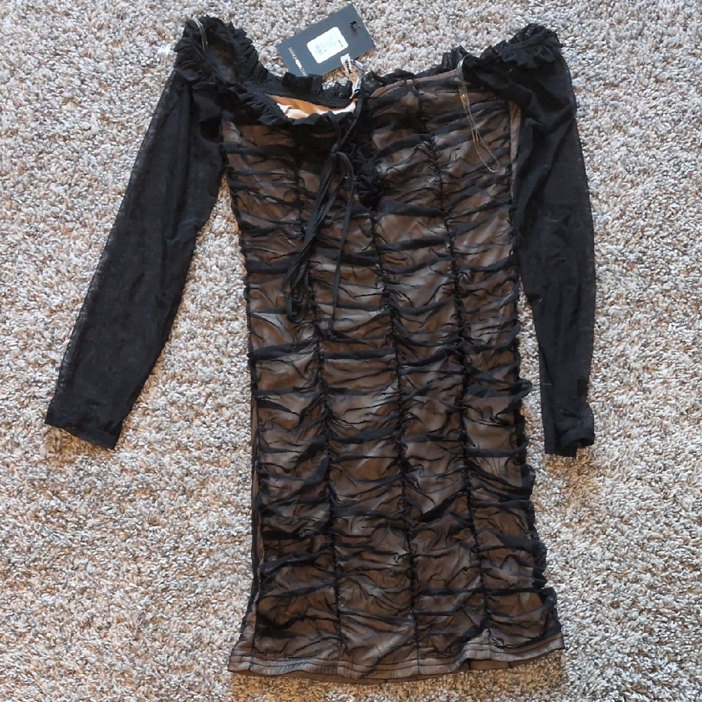 Fashion Nova Black Mesh Dress